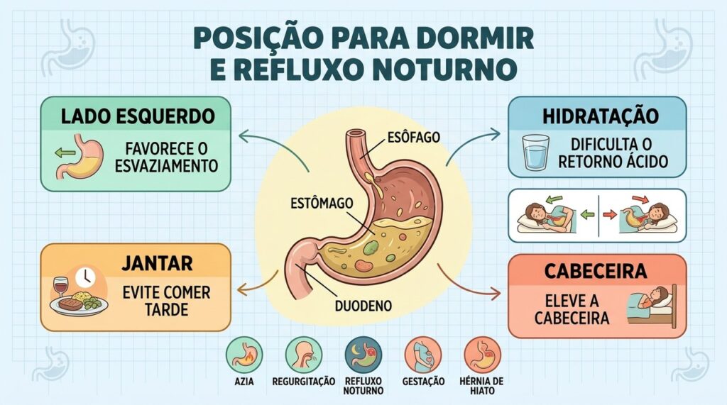 A anatomia do estômago explica por que o lado esquerdo pode aliviar o refluxo noturno.