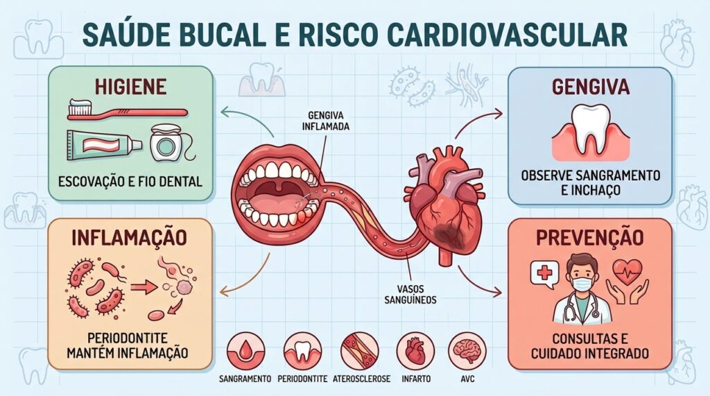 Gengiva saudável, higiene diária e prevenção ajudam a controlar a inflamação sistêmica.