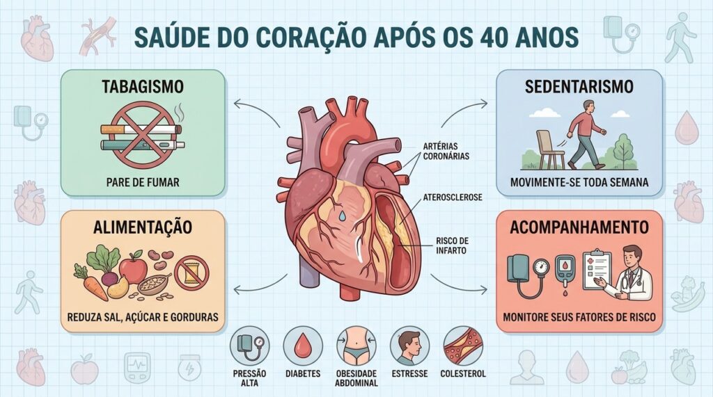 Infarto: comportamentos que precisam ser abandonados a partir dos 40 anos para cuidar do coração