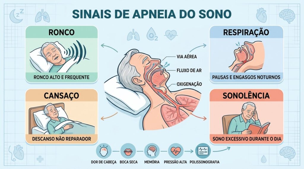 Ronco, pausas respiratórias e sonolência diurna são sinais que merecem investigação médica.