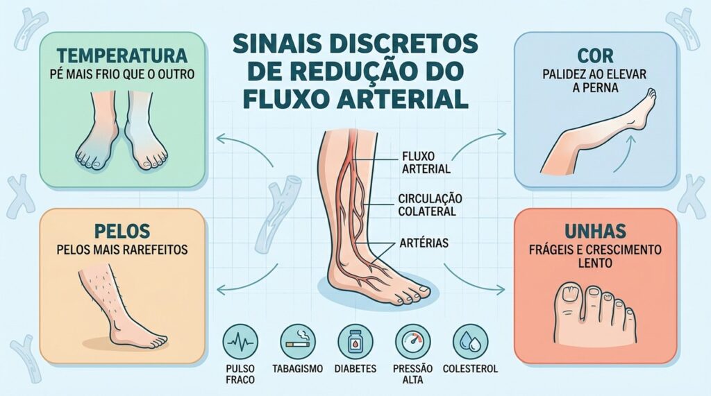 Frieza, palidez, poucos pelos e unhas frágeis merecem avaliação da circulação arterial.