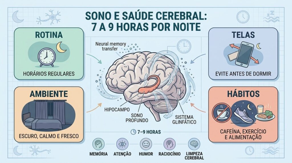 Rotina, ambiente, menos telas e bons hábitos ajudam a proteger memória e cognição.