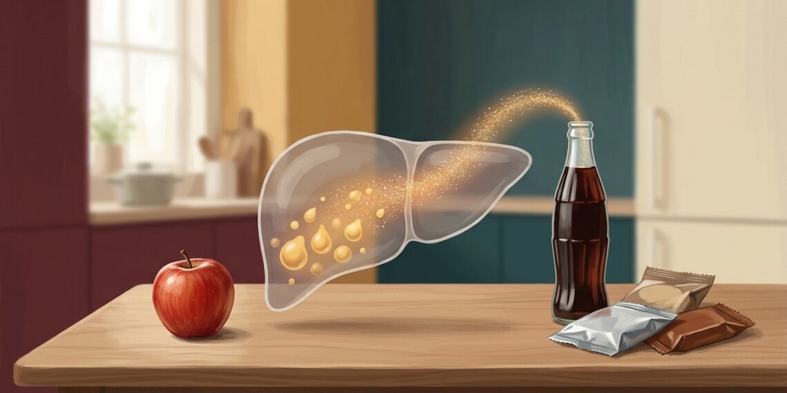 A gordura no fígado não se deve apenas ao consumo de álcool, mas também ao excesso de frutose, que é processada exclusivamente pelo fígado e convertida em gordura