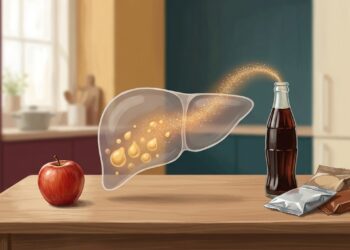 A gordura no fígado não se deve apenas ao consumo de álcool, mas também ao excesso de frutose, que é processada exclusivamente pelo fígado e convertida em gordura
