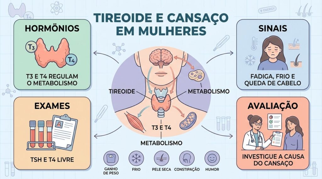 Fadiga, alterações no peso e intolerância ao frio merecem avaliação da função tireoidiana.