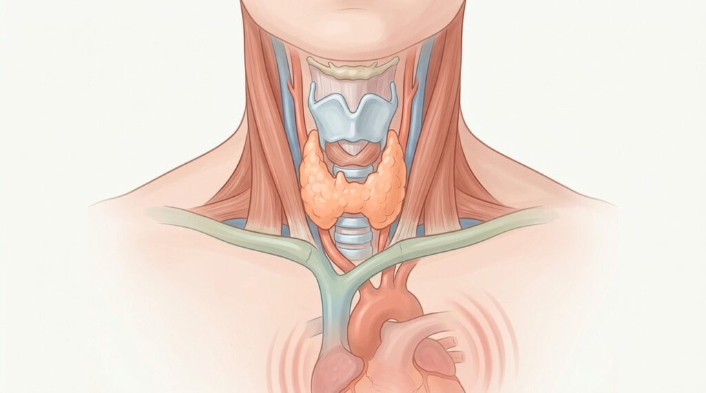 O excesso de hormônios da tireoide pode acelerar o metabolismo e provocar tremores e palpitações.
