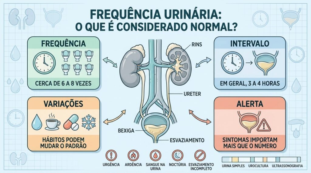 Frequência, intervalos, hidratação e sintomas ajudam a avaliar a saúde da bexiga.