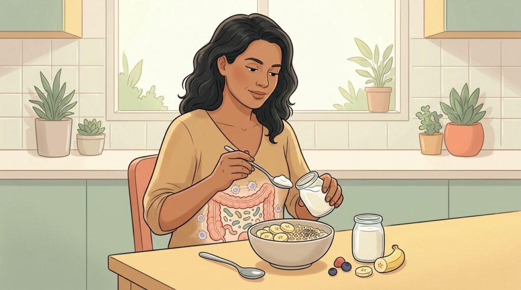 Probióticos do iogurte atuam na microbiota e na comunicação com o sistema imune.