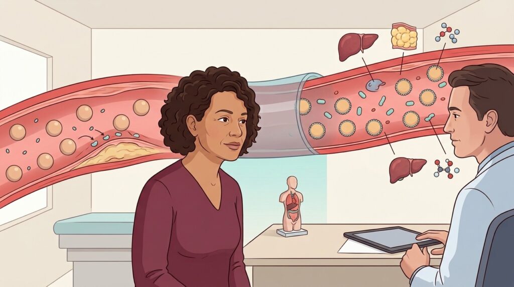 O risco depende do LDL, dos triglicerídeos e do contexto metabólico.