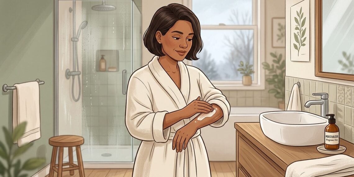 A pele ressecada no frio não se deve apenas ao clima, mas também ao banho muito quente e demorado, que remove a camada de gordura natural da pele