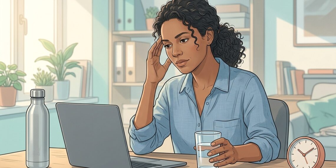 As dores de cabeça frequentes nos adultos não aparecem somente por estresse, mas também pela desidratação leve, que reduz o volume de líquido ao redor do cérebro