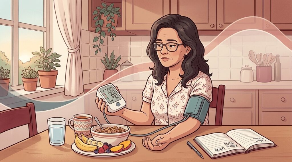 O pico matinal da pressão pode coincidir com cefaleia em pessoas predispostas.