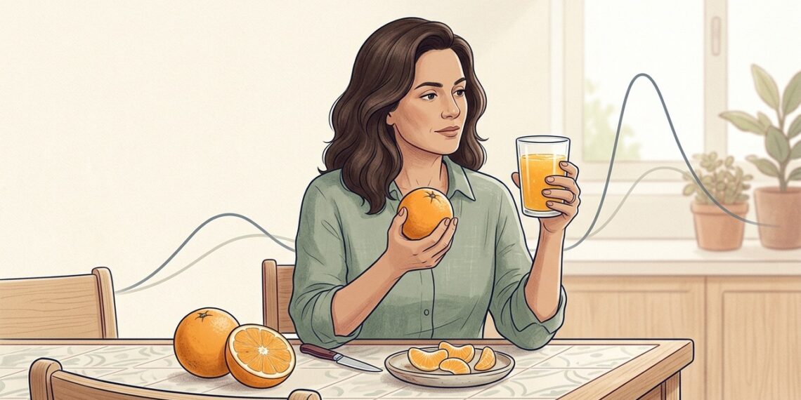 Por que suco natural de fruta pode elevar a glicose mais rápido do que a própria fruta inteira