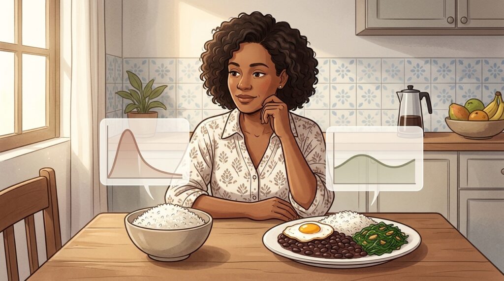Proteína e fibras transformam o arroz em uma refeição mais saciante.