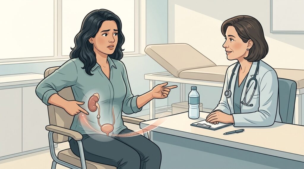 Cólica renal costuma ser súbita, intensa e não melhora com mudança de posição.