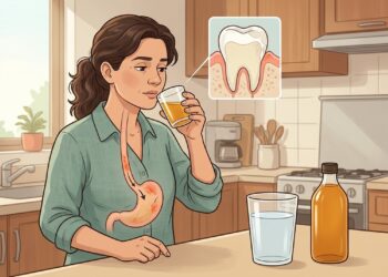 Tomar vinagre de maçã puro pode irritar o estômago e desgastar o esmalte dos dentes quando o hábito é frequente