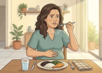Comer rápido e mastigar pouco pode aumentar a quantidade de ar engolido e favorecer a sensação de barriga estufada