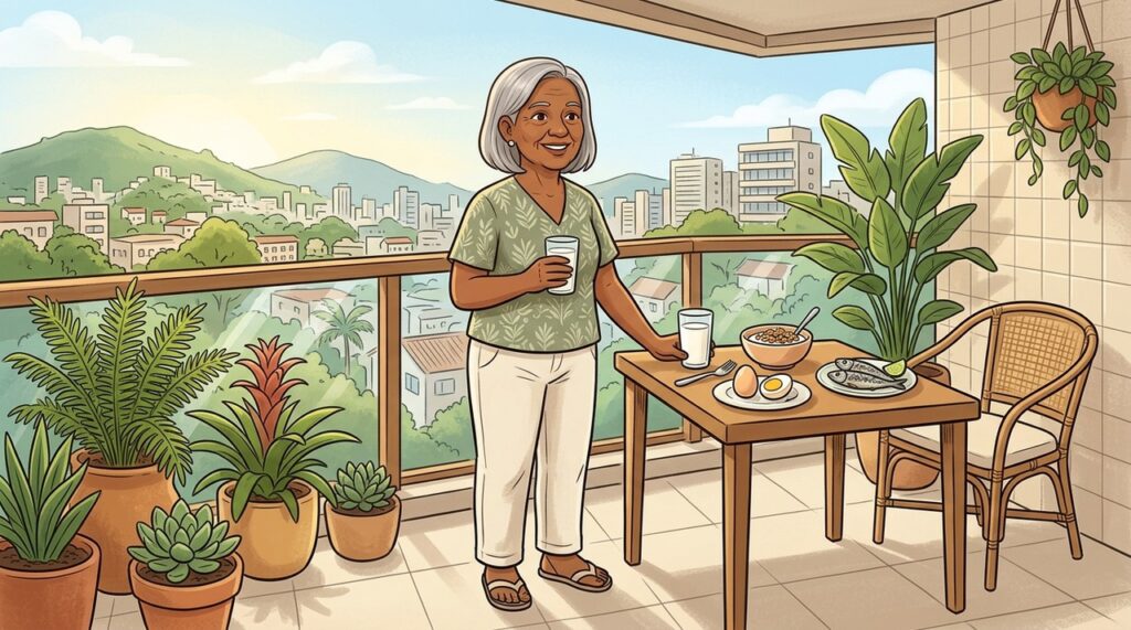 Cálcio e vitamina D atuam em conjunto, enquanto alimentação, sol e acompanhamento orientam a prevenção.