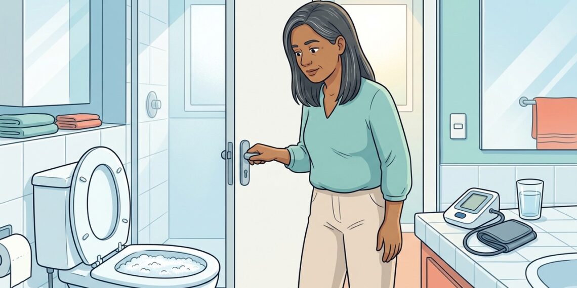 Perceber a urina com espuma persistente no vaso não é apenas jato forte na descarga: pode ser sinal precoce de pressão alta ou alteração renal ainda silenciosa