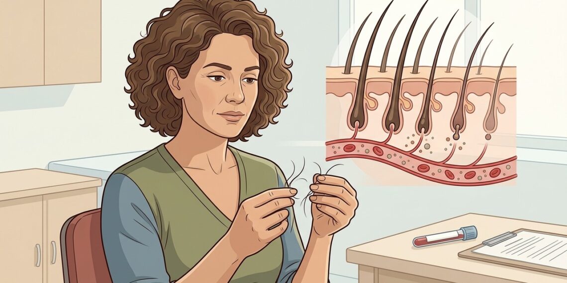 A queda de cabelo intensa não é causada só pela genética, mas por deficiências nutricionais que afetam o folículo capilar