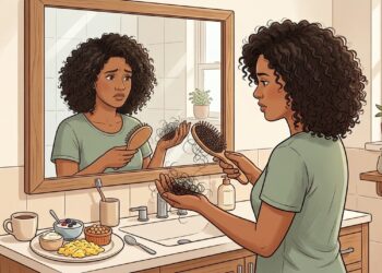 A queda de cabelo constante não se deve apenas ao estresse, mas sim à falta de proteína que forma o fio na raiz