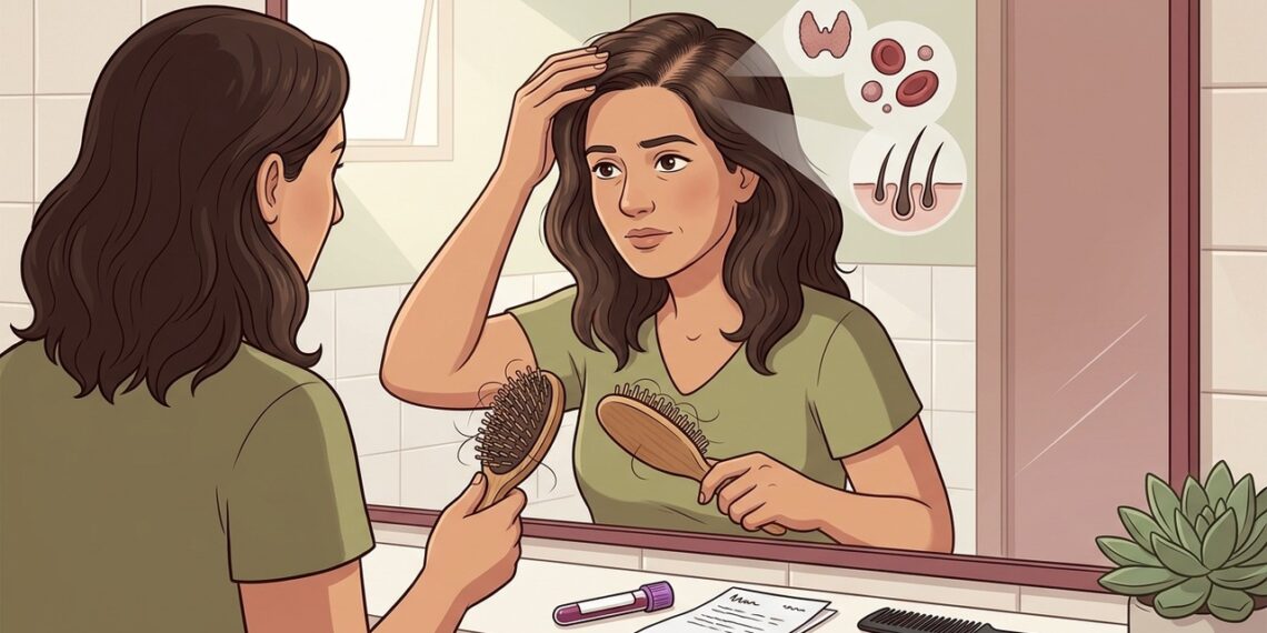 A queda de cabelo em mulheres adultas não se deve apenas ao estresse, mas sim, na maioria, a fatores como deficiência de ferro ou alterações da tireoide