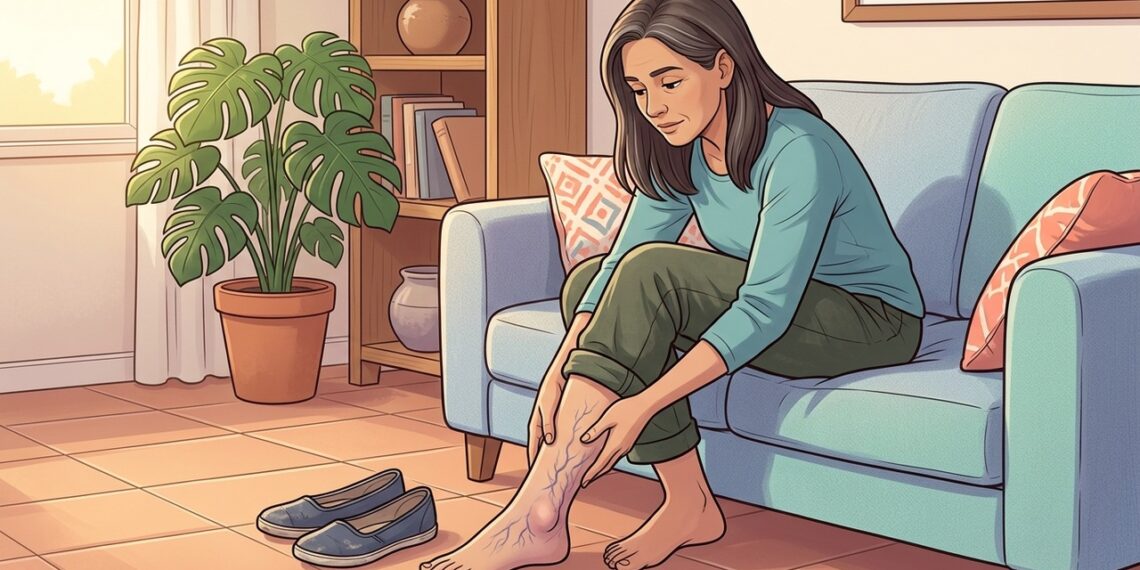 Tornozelos inchados e veias aparentes podem estar ligados a varizes. Entenda quais sinais reforçam a suspeita e quando buscar avaliação médica.