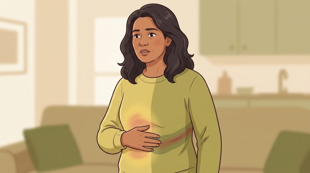 Dor pancreática costuma começar no alto do abdômen e atingir as costas.