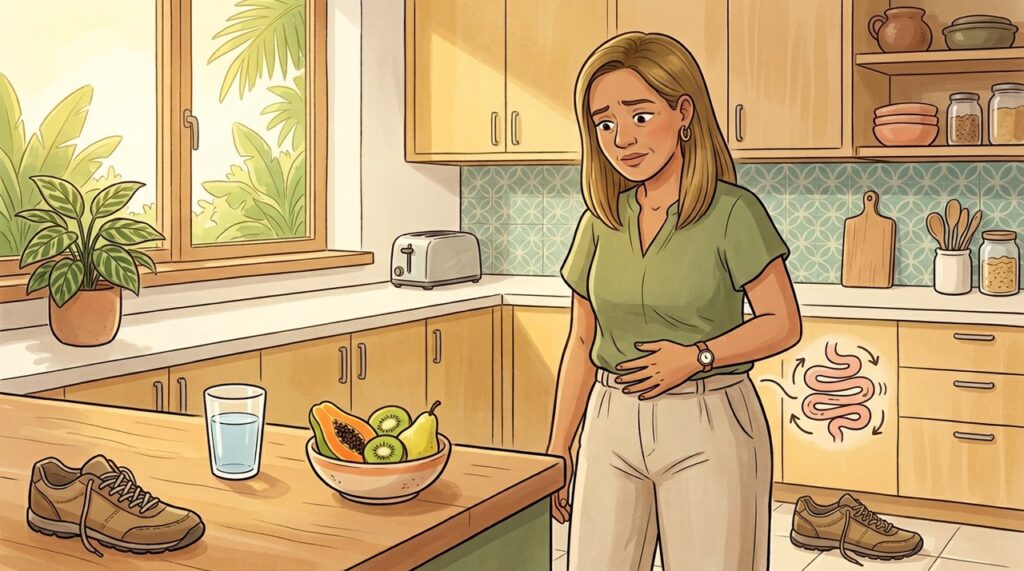Intestino lento pode exigir investigação de hidratação, hábitos, medicamentos e função da tireoide.