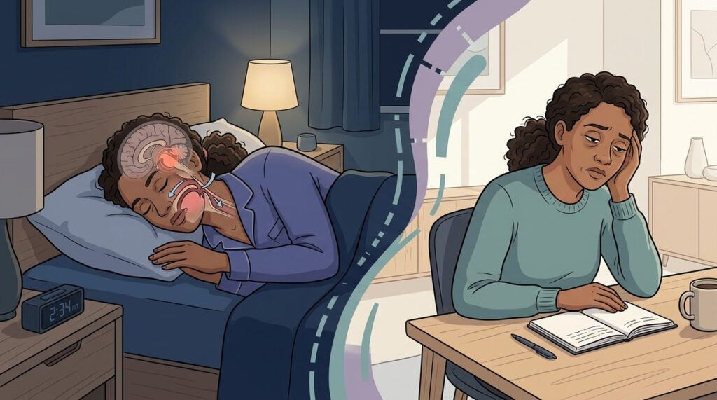 Apneia pode causar fadiga mesmo após uma noite inteira na cama.