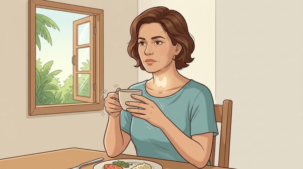 O excesso de hormônios tireoidianos pode acelerar metabolismo, coração e sistema nervoso.
