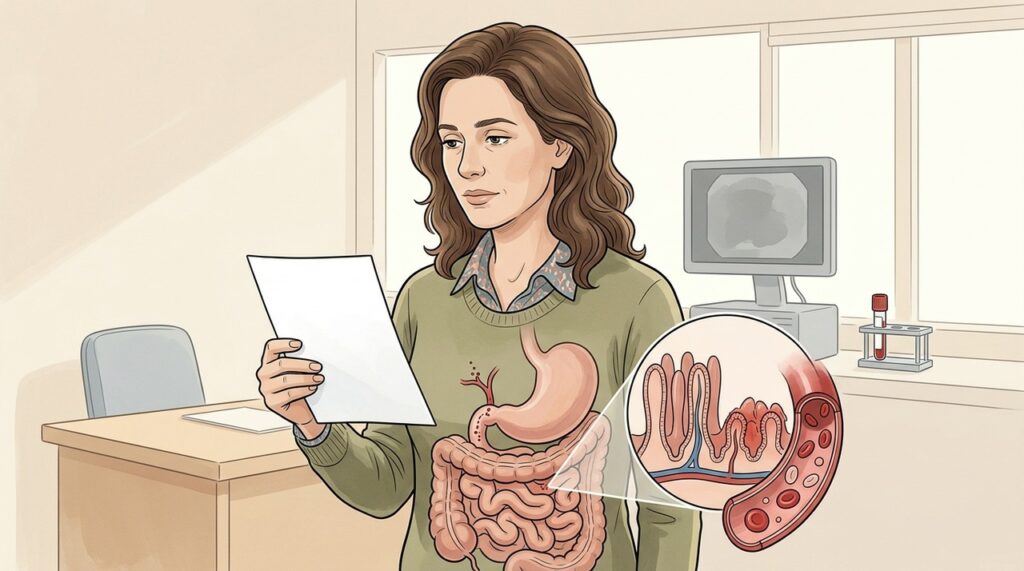 Sangramentos ocultos e má absorção intestinal podem explicar a deficiência de ferro.