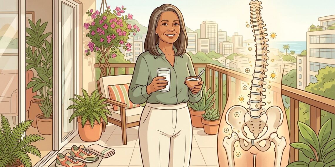 A osteoporose em mulheres após a menopausa não se deve apenas à falta de cálcio, mas também à deficiência de vitamina D, que é essencial para a absorção intestinal desse mineral