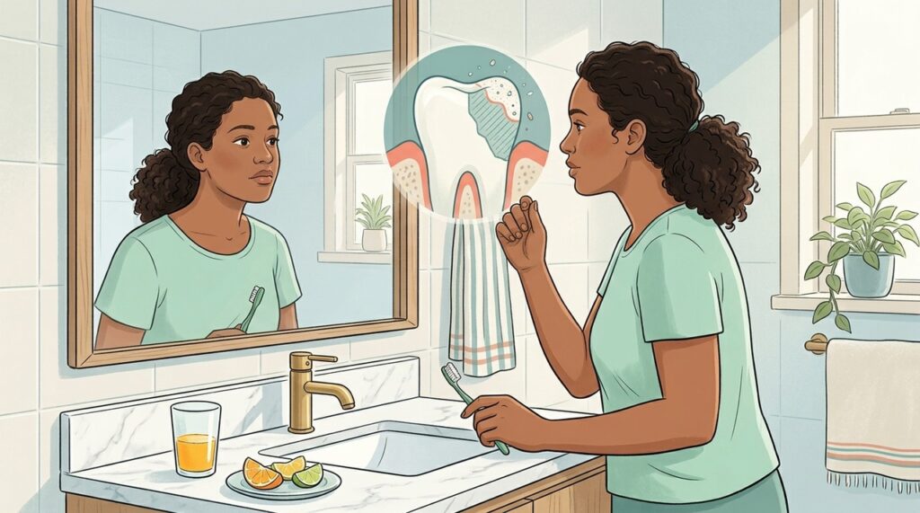 A saliva ajuda a neutralizar ácidos e endurecer novamente a superfície dental.