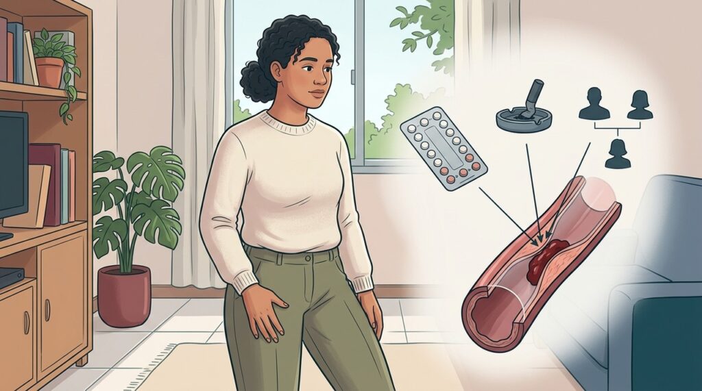 A combinação de fatores pode favorecer coágulos mesmo em mulheres ainda jovens.