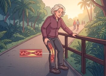 Sentir dor nas pernas ao caminhar e alívio ao parar com frequência pode ser um dos primeiros sinais de doença arterial periférica
