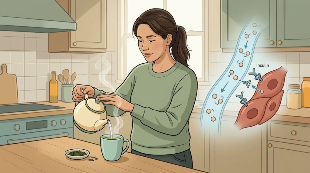 Chá verde atua como complemento alimentar, não como substituto do tratamento metabólico.