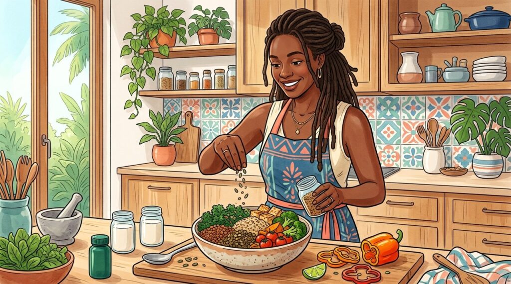 Leguminosas, sementes e alimentos fortificados ajudam a construir uma alimentação vegetal nutricionalmente completa.