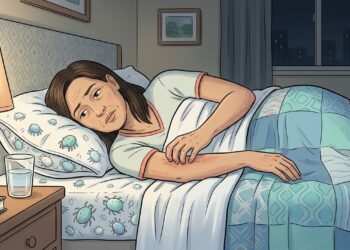 A coceira no corpo todo à noite não se deve apenas à pele seca, mas também aos ácaros do colchão e travesseiro, que ficam mais ativos quando o corpo esquenta na cama