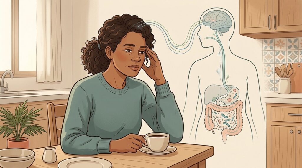 O eixo intestino-cérebro ajuda a explicar por que dormir mais nem sempre resolve.