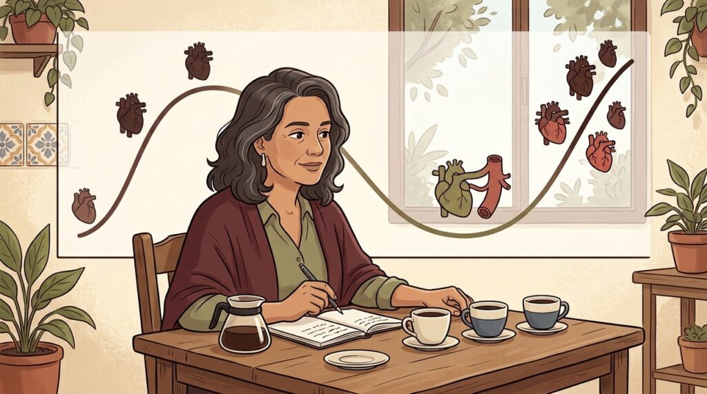 Três a cinco xícaras por dia aparecem na faixa de menor risco observacional.