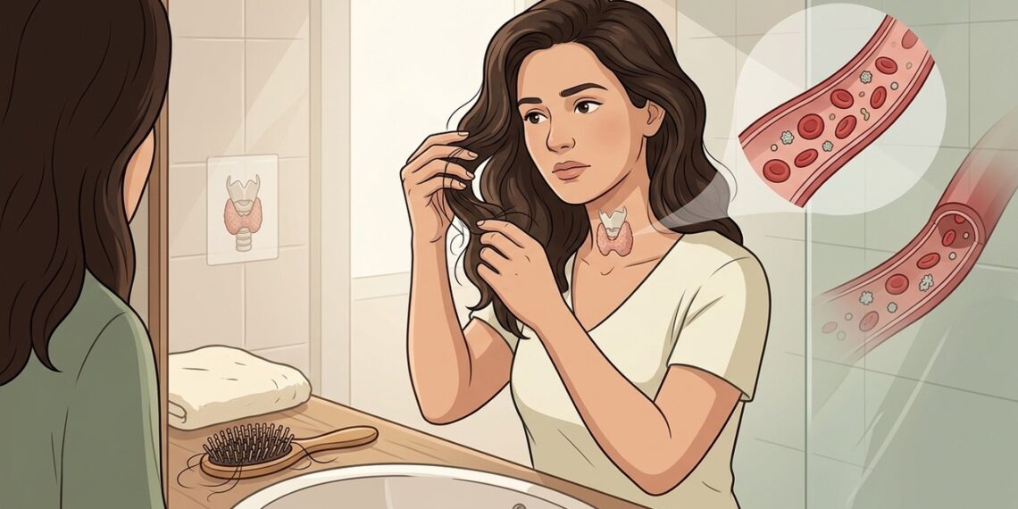 A queda de cabelo persistente não se deve apenas ao estresse do dia a dia, mas sim, na maioria, à deficiência de ferro e a alterações da tireoide não diagnosticadas