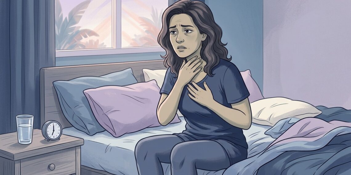Acordar com a garganta seca e sensação de sufoco durante a noite com frequência pode ser um dos primeiros sinais de apneia do sono