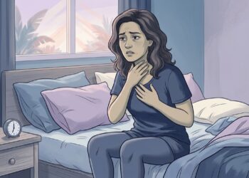 Acordar com a garganta seca e sensação de sufoco durante a noite com frequência pode ser um dos primeiros sinais de apneia do sono