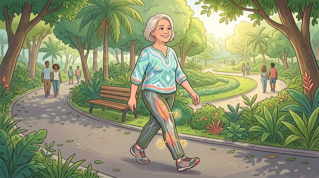Dez minutos de caminhada após a refeição podem favorecer uma glicemia mais estável.
