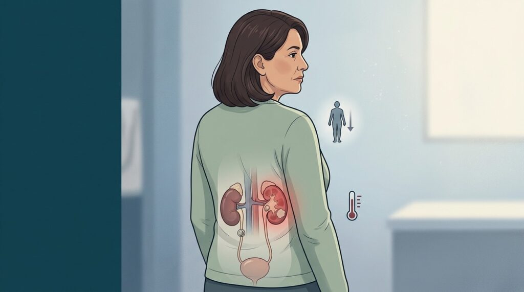 Infecções, obstruções e outras doenças renais podem causar dor lombar persistente.