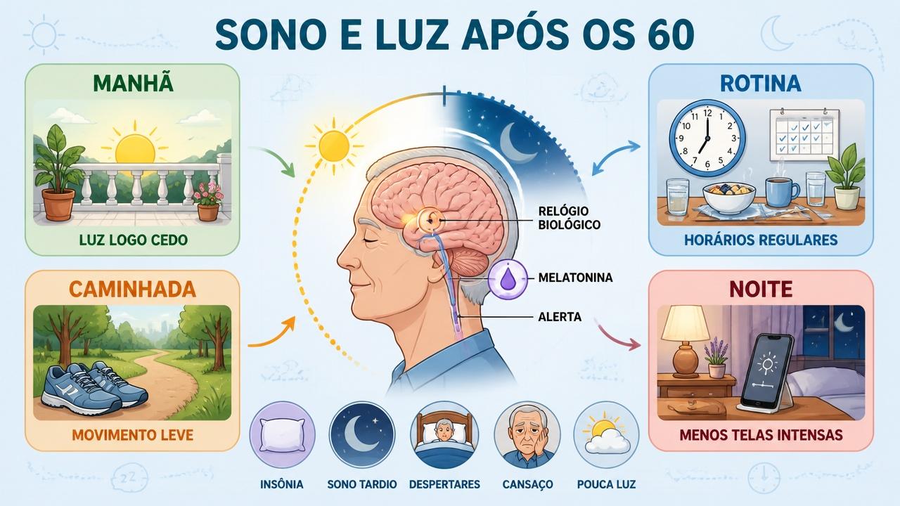 Quatro pilares para regular melatonina, relógio biológico e qualidade do sono.