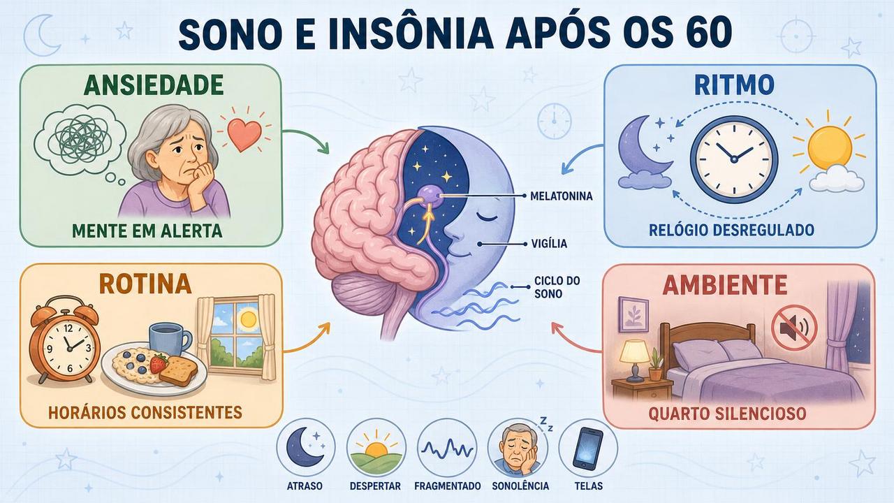 Ansiedade, ritmo, rotina e ambiente formam pilares importantes para regular o sono.