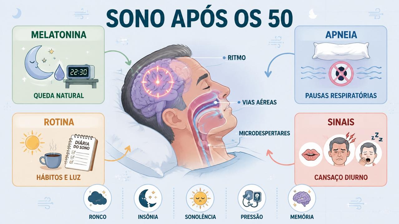 Melatonina, apneia, rotina e sinais orientam a investigação do sono ruim.