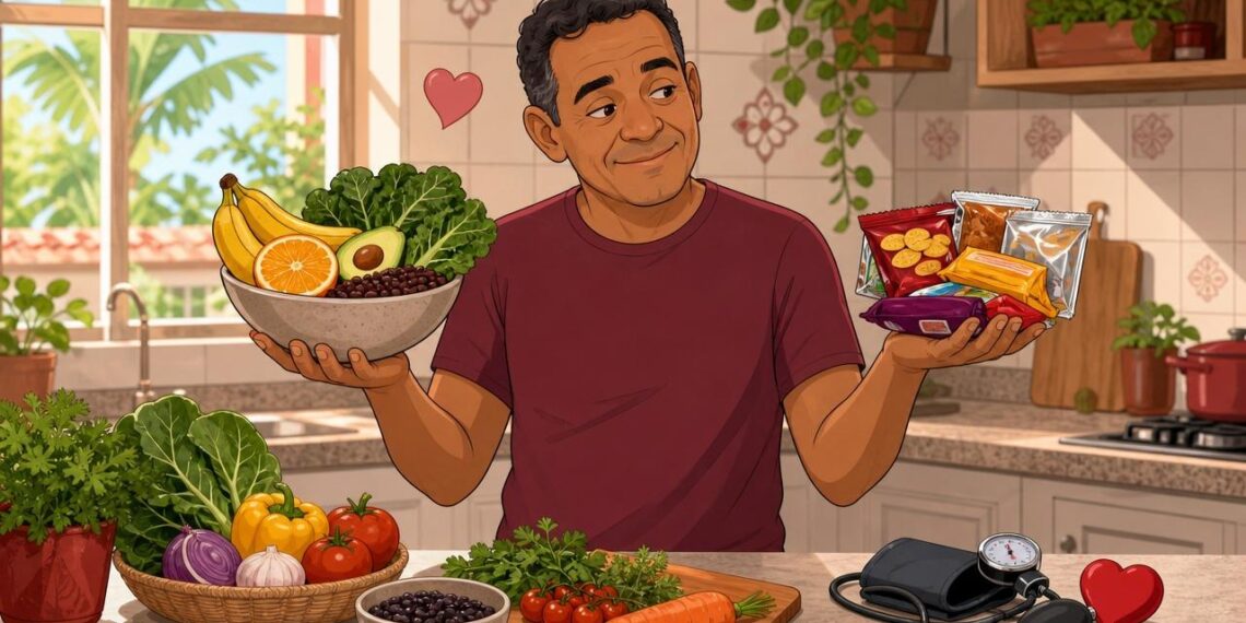 A pressão alta crônica nos adultos não se deve apenas ao excesso de sal na dieta, mas sim ao baixo consumo diário de potássio essencial que equilibra o sódio dentro das células do corpo humano